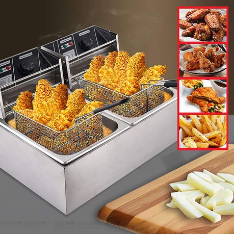 Delica 6L + 6L Double Pan Deep Fryer Silver