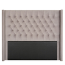 Diamond Pleated Wing-Back Velvet Headboard - (145cm)