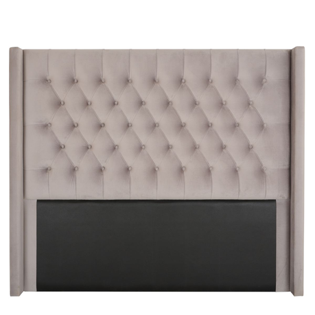 Diamond Pleated Wing-Back Velvet Headboard - (145cm)