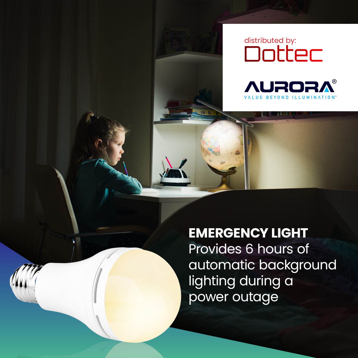 Aurora Emergency LED Light Bulb E27 | Rechargeable Backup 2 Pack - image 2
