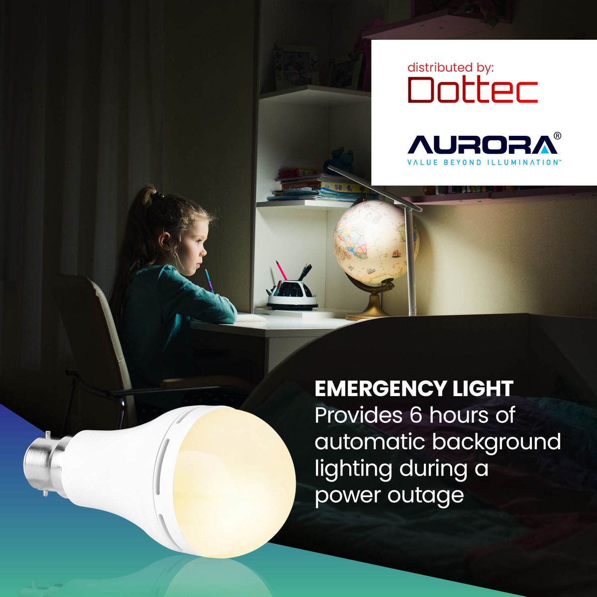 Aurora Emergency LED Light Bulb B22 | Rechargeable Backup 2 Pack - image 2