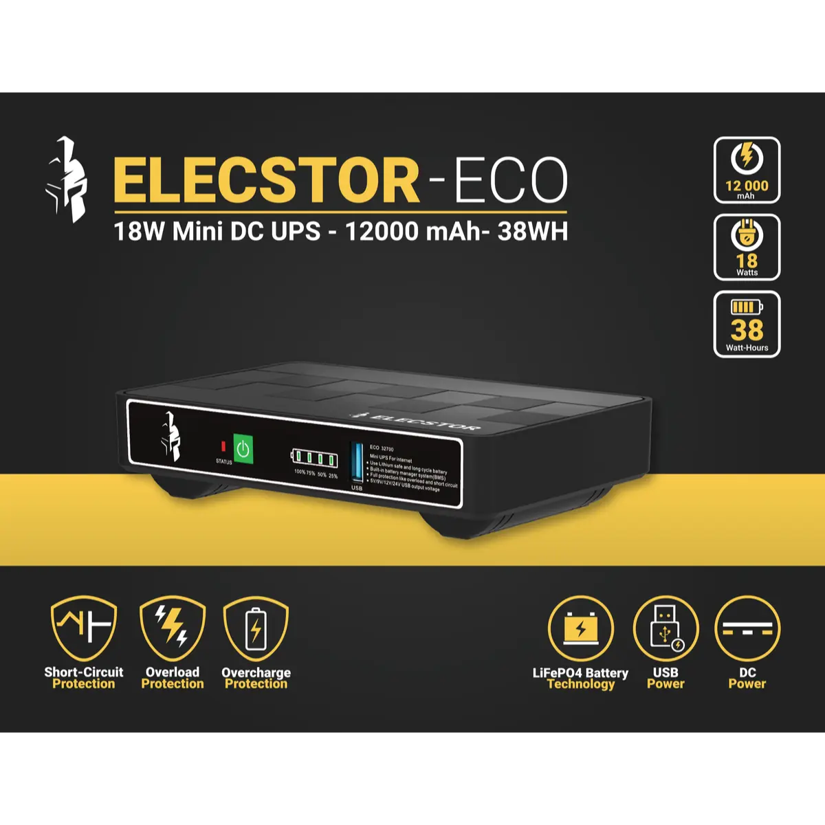 Elecstor 18W Mini UPS 12 000mAh - 38WH - image 3