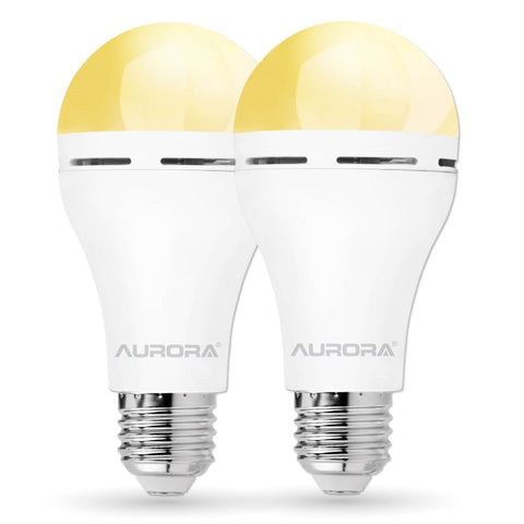 Aurora Emergency LED Light Bulb E27 | Rechargeable Backup 2 Pack - image 1