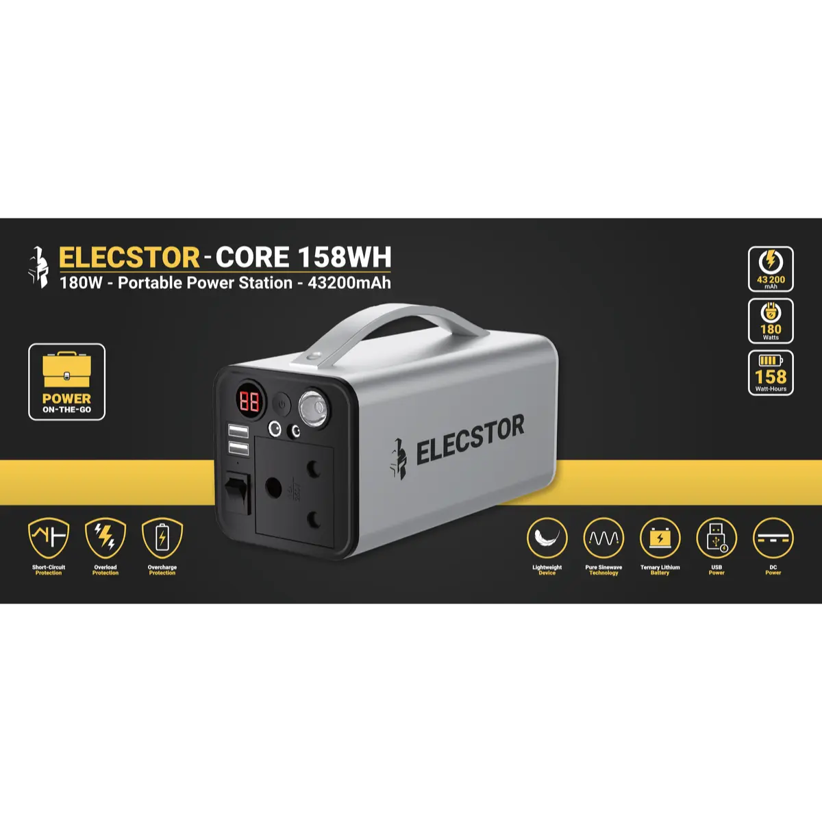 Elecstor CORE 180W Power Station 43 200mAh -158WH - image 3