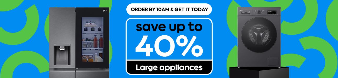 Large appliances. Save up to 50%.